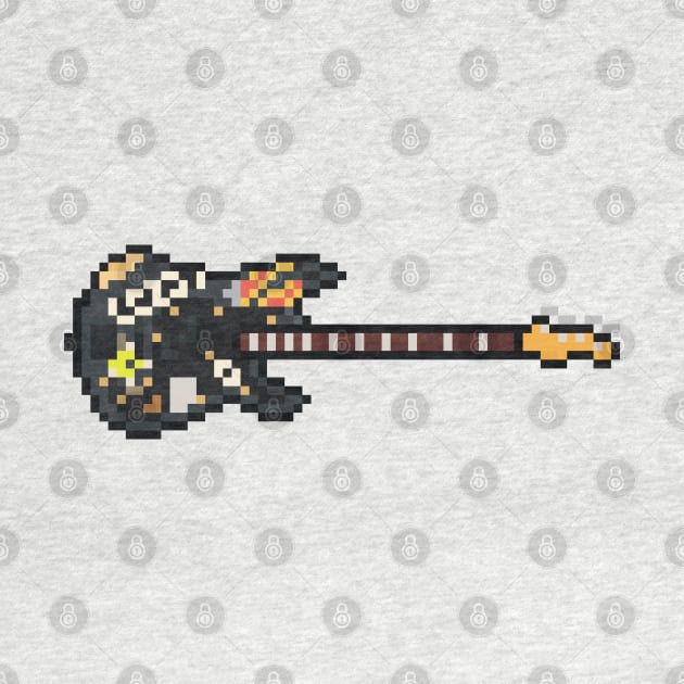 Pixel Punk Stickered Precision Bass Guitar by gkillerb